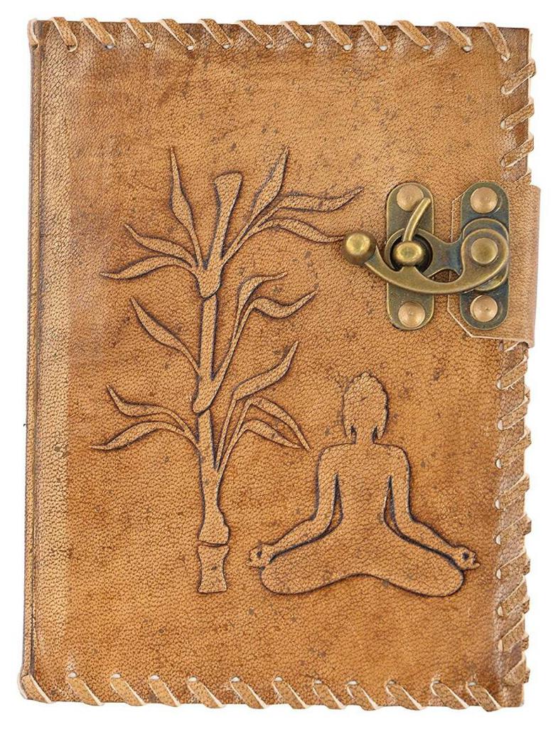Leather Journal Tree Of Life And Buddha Embossing