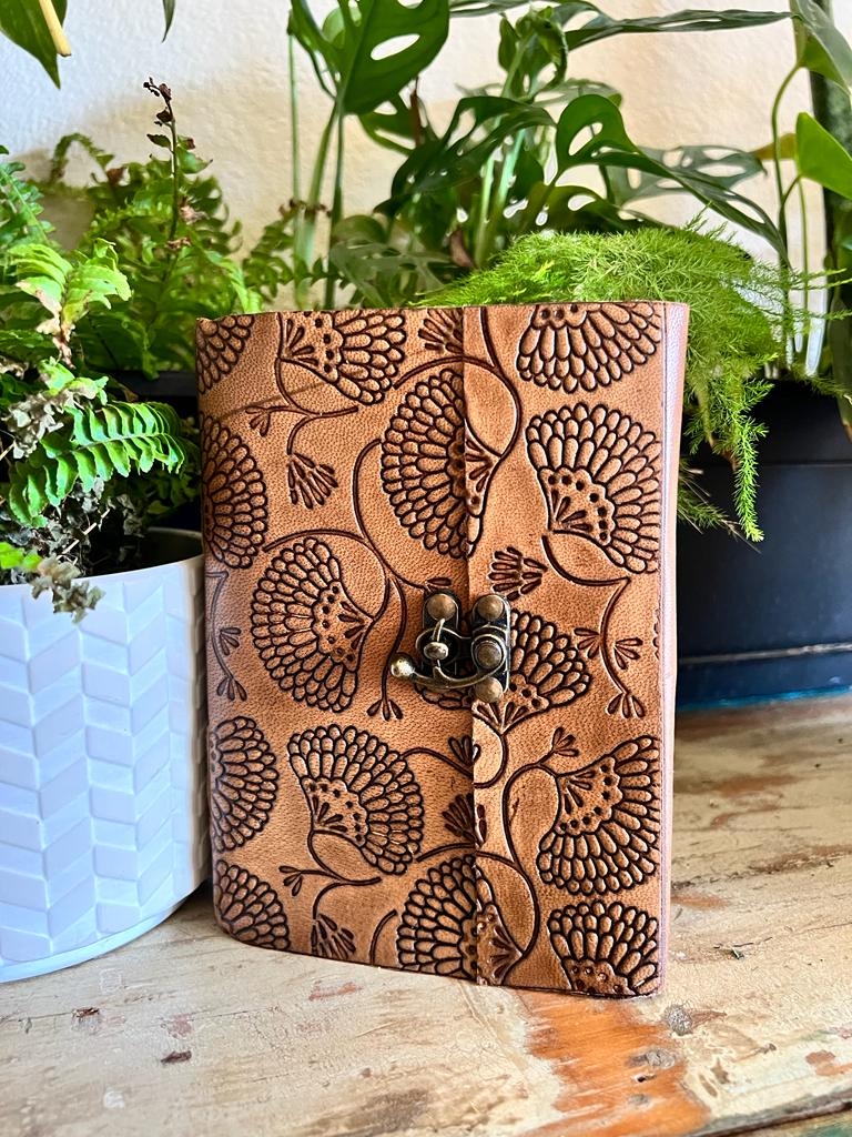 Leather Journal Leaf Embossing