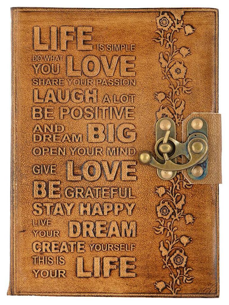 Leather Journal Life And Love Embossing